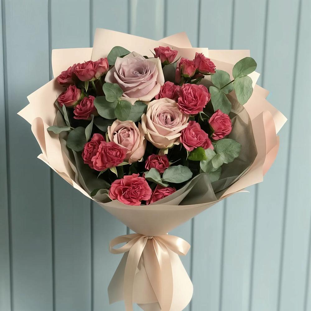 Букет цветов из: Гвоздики и Розы в Красном Пахаре