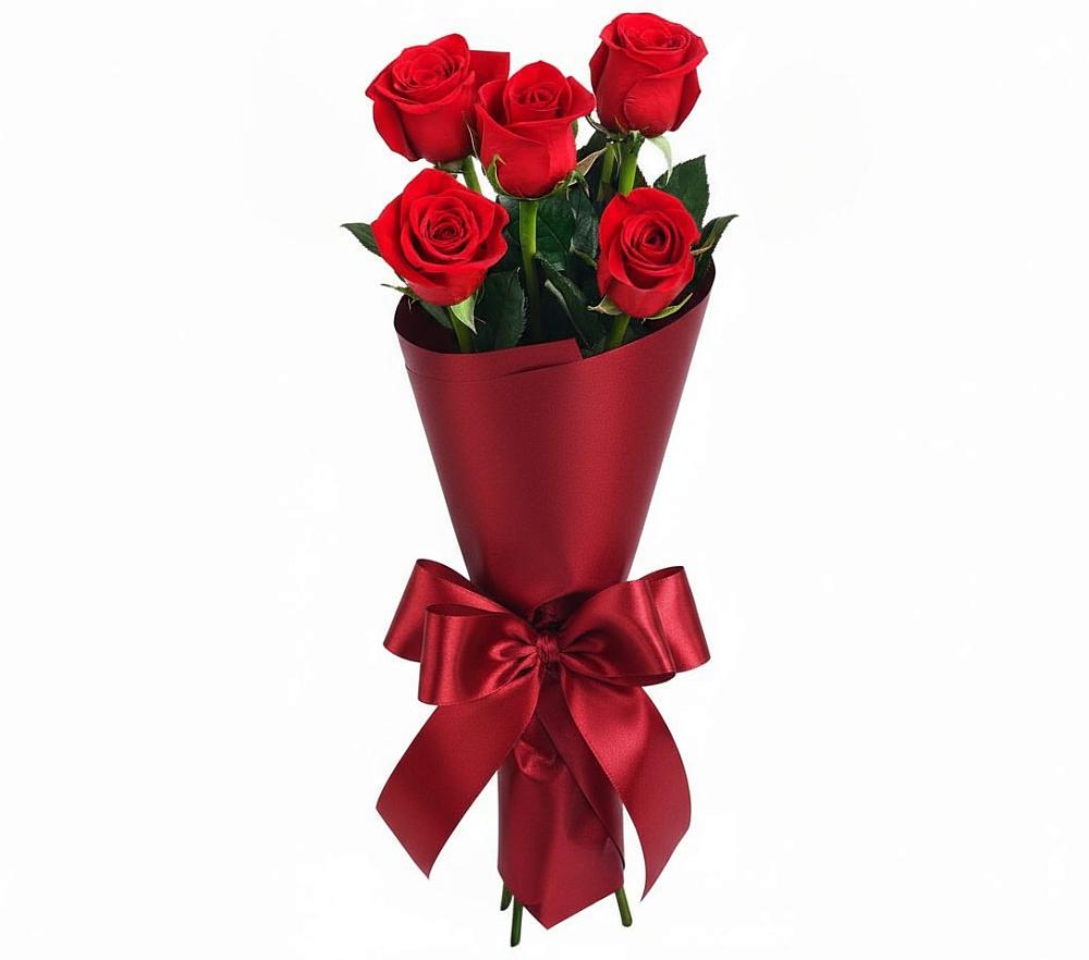 Букет 5 Красных роз Эдлесс Лав в Красном Пахаре