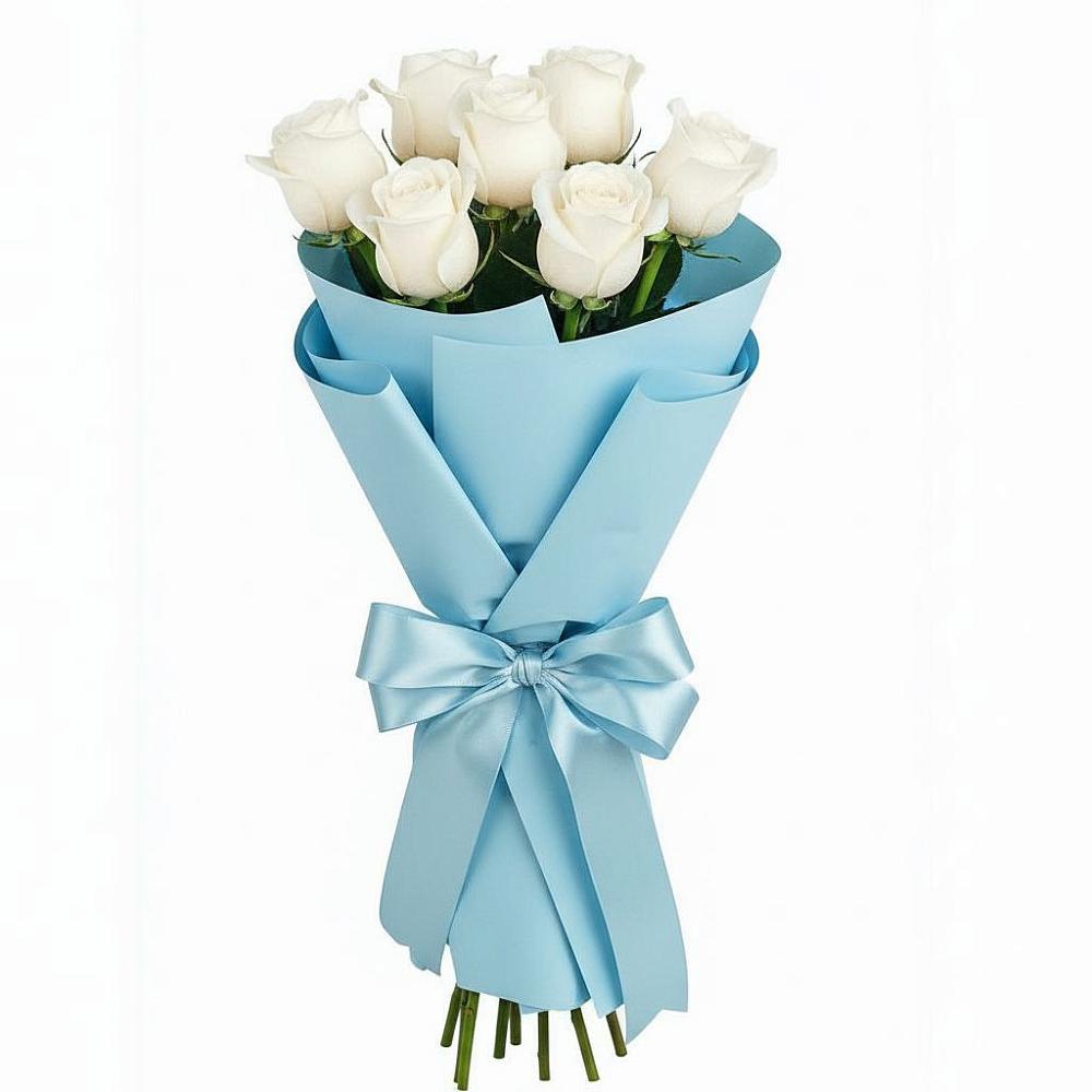 Букет 7 белых роз Проуд в Красном Пахаре