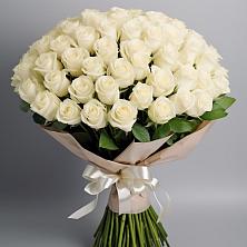 Букет 101 беля роза Белоснежка в Красном Пахаре