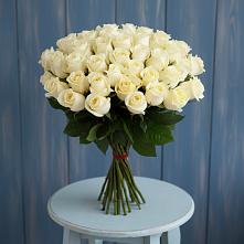 Букет 51 Белая роза Эдлесс Лав в Красном Пахаре