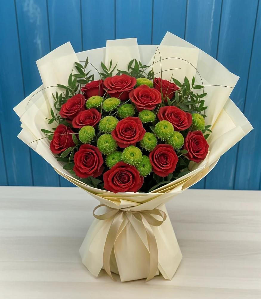 Букет цветов из: Розы и Хризантемы в Красном Пахаре