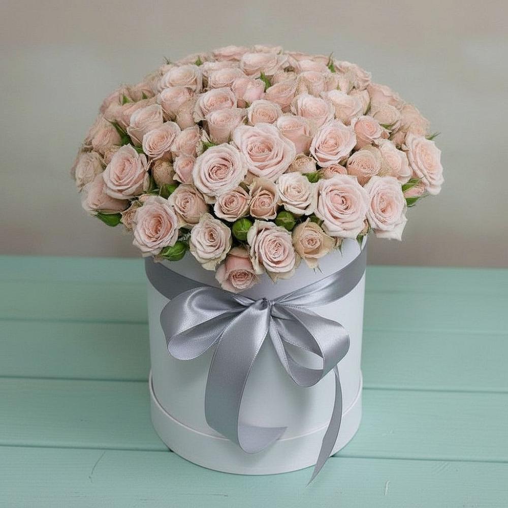 Цветочная композиция из Розы в шляпной коробке в Красном Пахаре